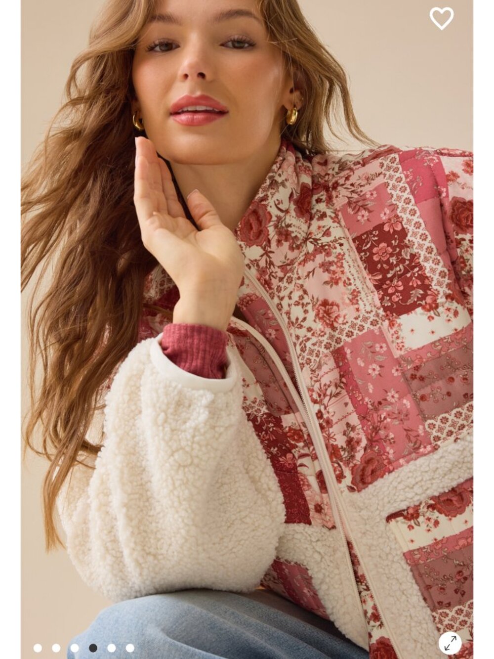 Altar'd State Kaelen Patchwork Sherpa Jacket NWT - Picture 4 of 6